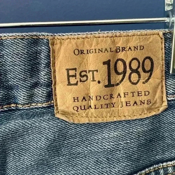 Est‎ 1989 Boys Bootcut Bottoms size 10 Blue Jean with Adjustable Waist - Picture 3 of 7